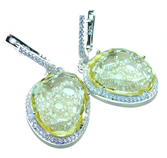 SunLight - Splendid 17.5 carat Citrine .925 Sterling Silver Handcrafted Earrings - video