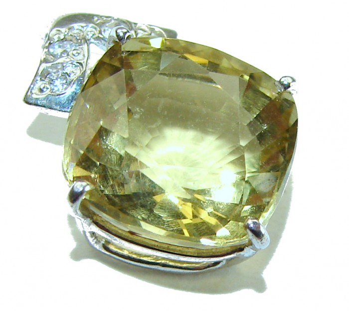 Splendid 7.5 carat Citrine .925 Sterling Silver Handcrafted Statement pendant