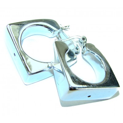 Highly Polished Fancy Modern design .925 Sterling Silver Italy made Earrings