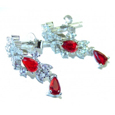 Isabella - Beauty of Nature- natural 4.5 carat Ruby .925 Sterling Silver handmade Statement Earrings