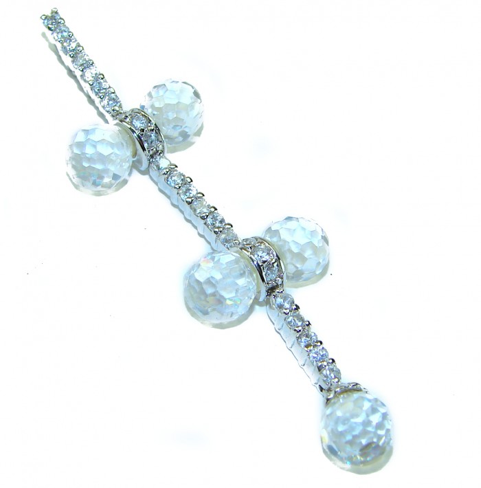 Vintage style- genuine 10.5 carat White Topaz .925 Sterling Silver handmade Pendant