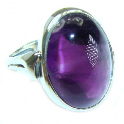Dramatic design 12.8 carat AUTHENTIC Amethyst .925 Sterling Silver Handcrafted Ring size 7 1/4