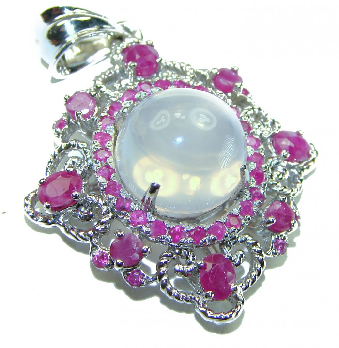 Pink Majesty Authentic 14.5 carat Brazilian Rose Quartz Ruby .925 Sterling Silver incredible Ring
