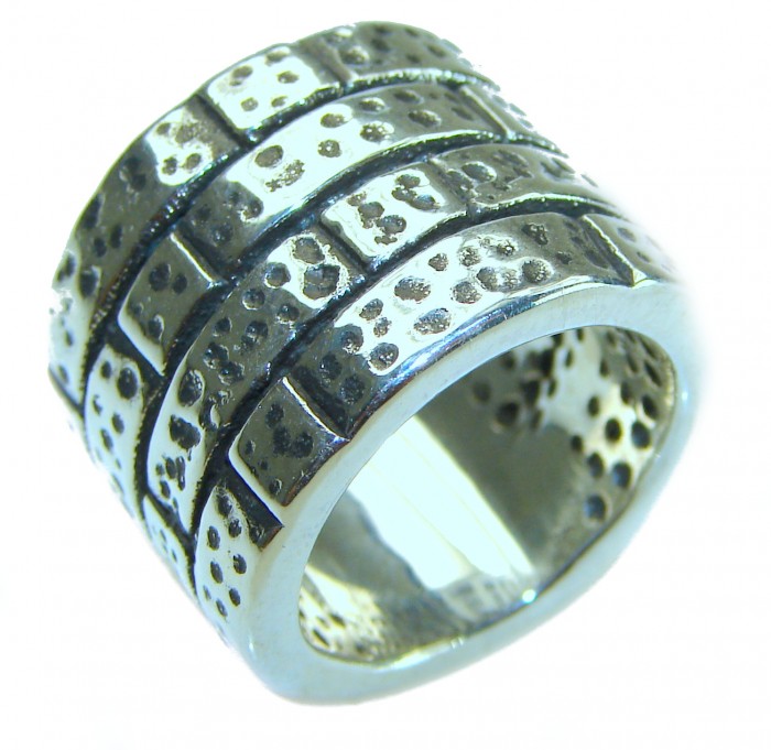 Large Natural Beauty Italy Made Silver Sterling Silver ring s. 6