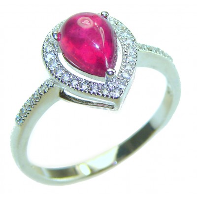 Gabriella 1.8 carat Ruby .925 Sterling Silver handcrafted Cocktail Ring s. 8