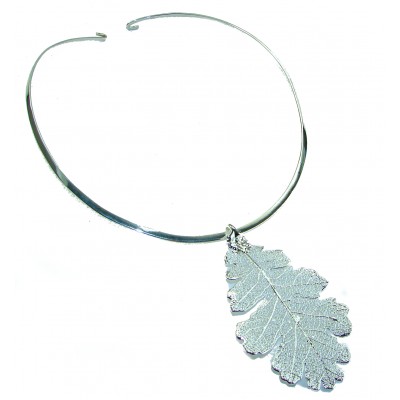 Real Leaf dipped in real .925 Sterling Silver handmade handcrafted Necklace