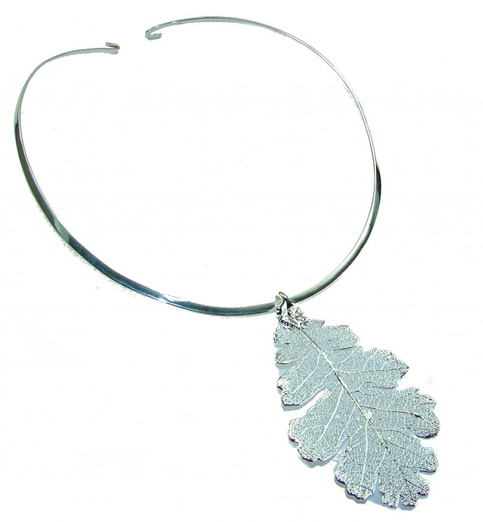 Real Leaf dipped in real .925 Sterling Silver handmade handcrafted Necklace
