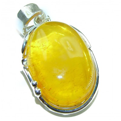 Prehistoric Authentic Butterscotch Baltic Amber .925 Sterling Silver beautifully handcrafted Large Pendant