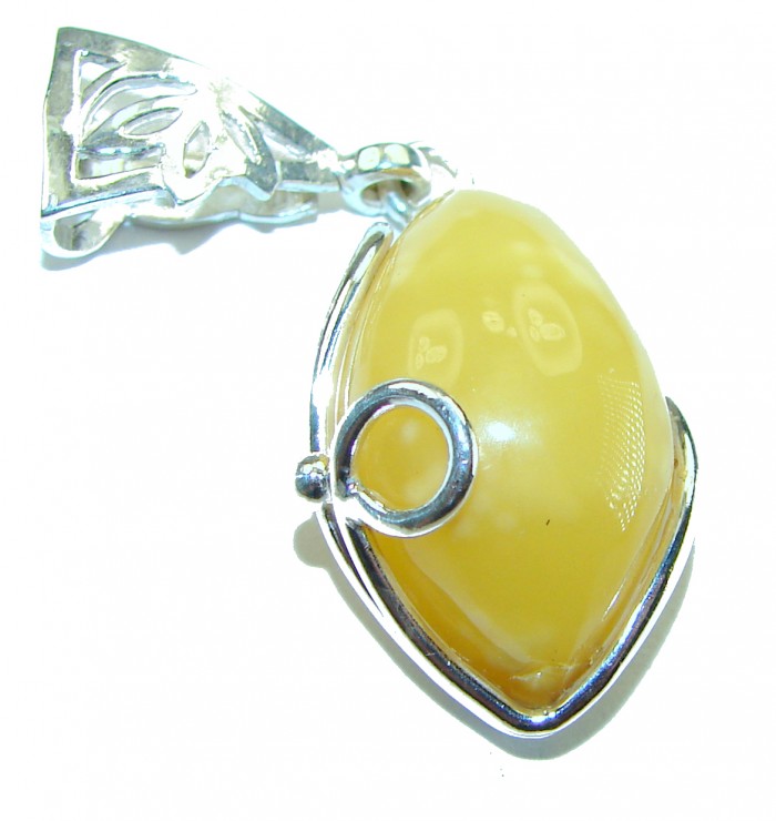 Prehistoric Authentic Butterscotch Baltic Amber .925 Sterling Silver beautifully handcrafted Pendant