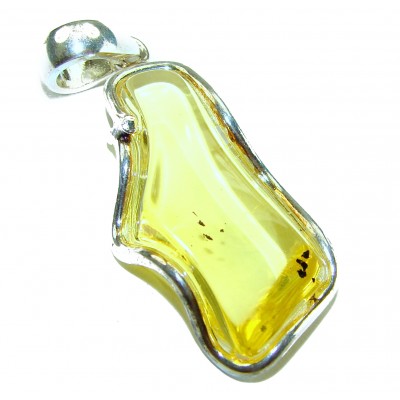 Prehistoric Authentic Baltic Amber .925 Sterling Silver beautifully handcrafted Large Pendant