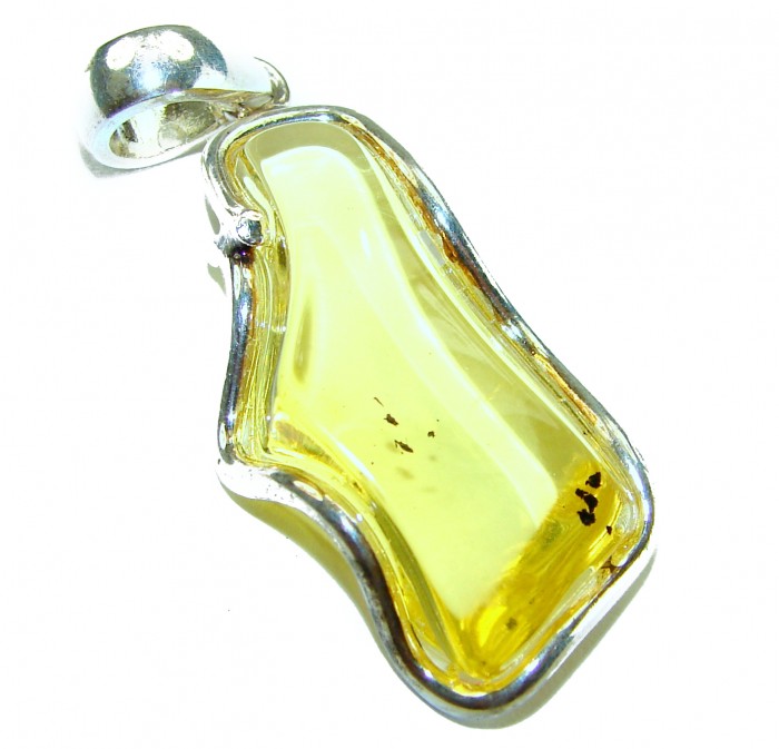 Prehistoric Authentic Baltic Amber .925 Sterling Silver beautifully handcrafted Large Pendant