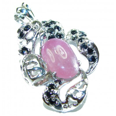 Precious Genuine 10.5 carat Kasmir Ruby Sapphire .925 Sterling Silver handmade Pendant