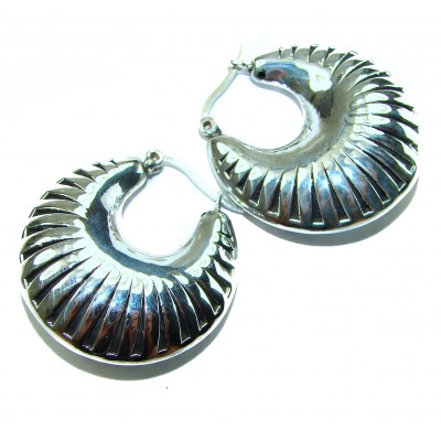 Highly Polished Fancy Modern design .925 Sterling Silver Italy made Earrings