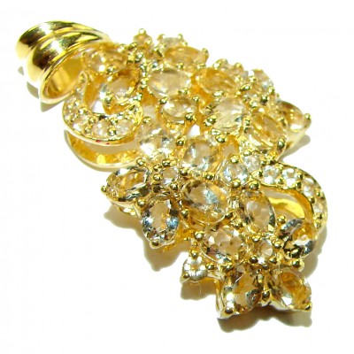 11.5 carat Citrine 18K Gold over .925 Sterling Silver Handcrafted pendant