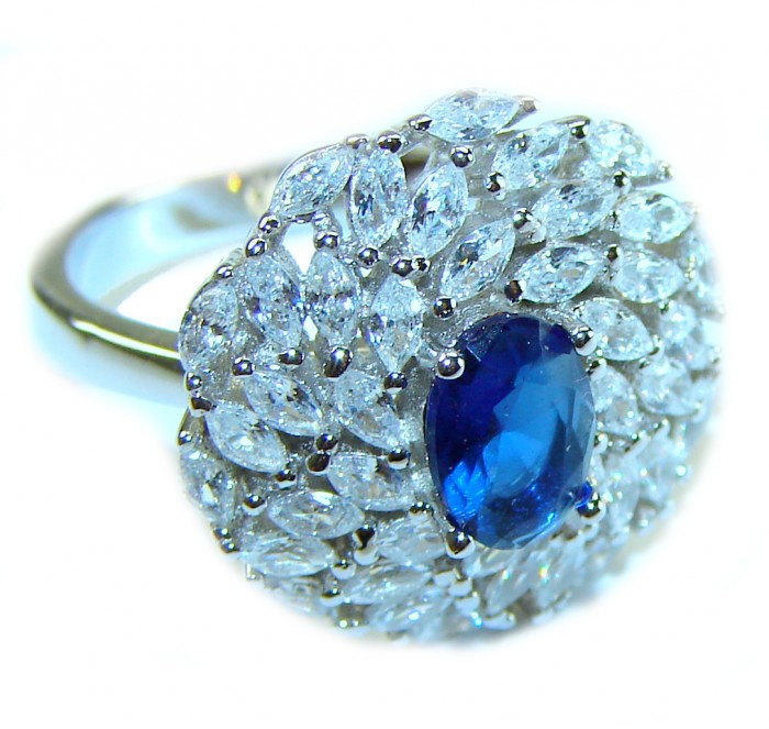 4.2 carat Amethyst Sapphire .925 Sterling Silver Handcrafted Ring size 6