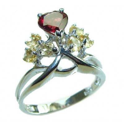 Gabriella 4.9 carat Ruby .925 Sterling Silver handcrafted Cocktail Ring s. 7