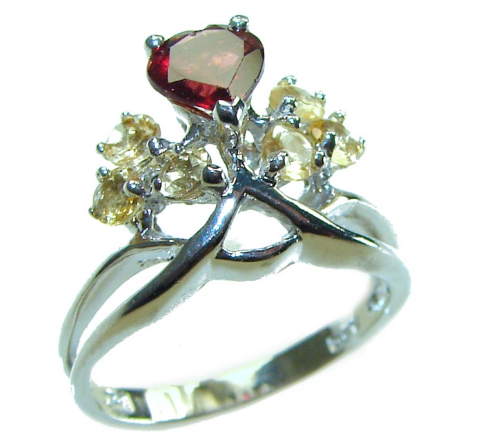 Gabriella 4.9 carat Ruby .925 Sterling Silver handcrafted Cocktail Ring s. 7