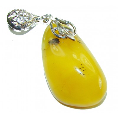 Prehistoric Authentic Baltic Amber .925 Sterling Silver beautifully handcrafted Pendant