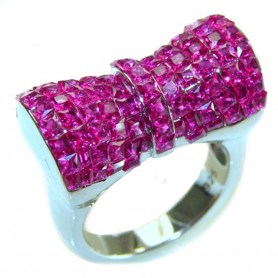 Luxurious Red Beauty 14.1 carat Ruby .925 Sterling Silver handcrafted Ring size 7 1/4