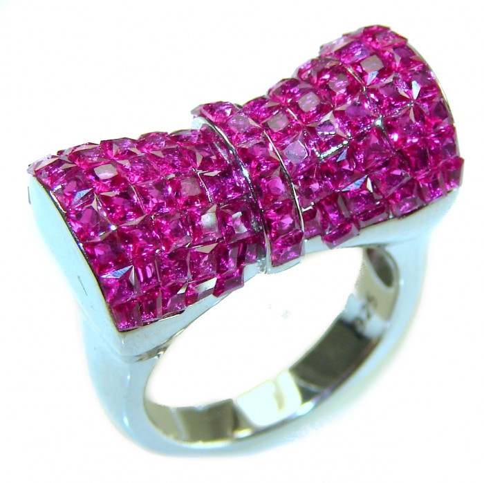 Luxurious Red Beauty 14.1 carat Ruby .925 Sterling Silver handcrafted Ring size 7 1/4