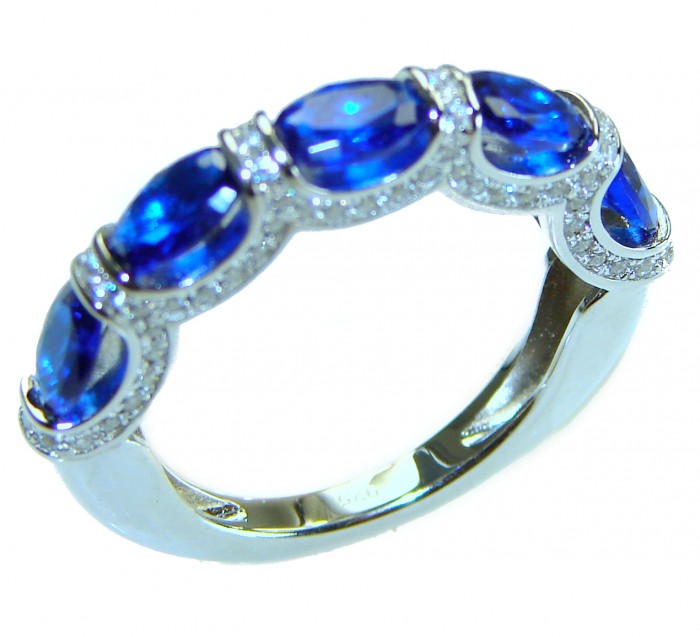 Extravaganza 4.5 carat White Topaz Sapphire .925 Sterling Silver brilliantly handcrafted ring s. 6 1/2