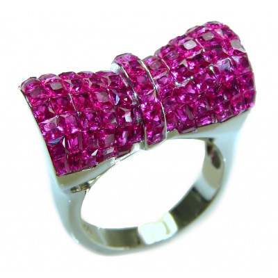 Luxurious Red Beauty 14.1 carat Ruby .925 Sterling Silver handcrafted Ring size 7