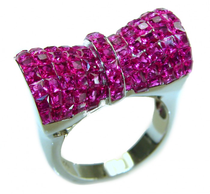 Luxurious Red Beauty 14.1 carat Ruby .925 Sterling Silver handcrafted Ring size 7