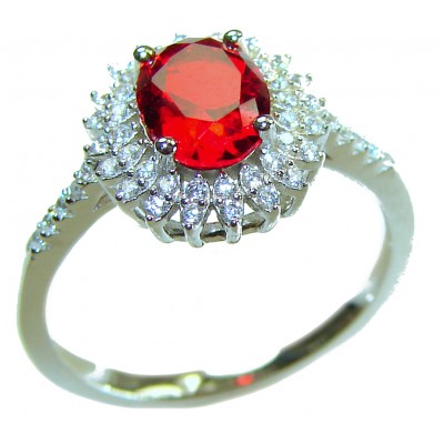 Beauty of Nature 2.8 carat Ruby .925 Sterling Silver handcrafted Cocktail Ring s. 7 1/4