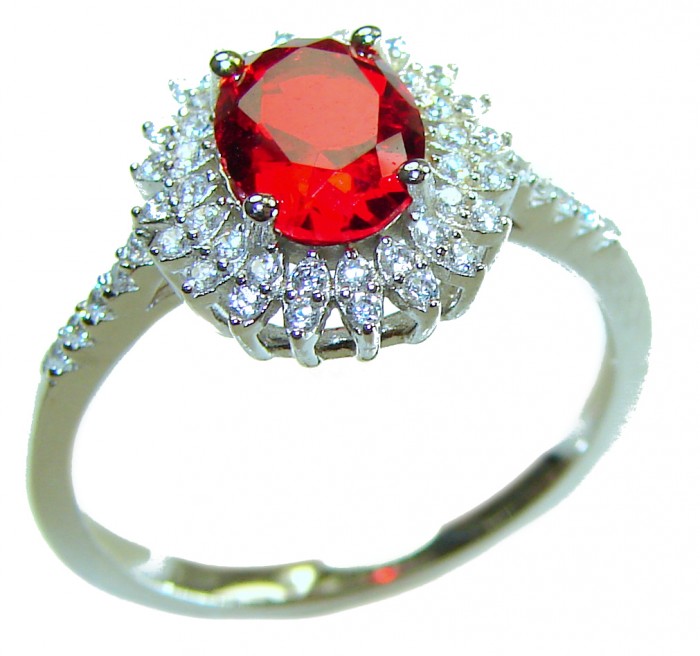 Beauty of Nature 2.8 carat Ruby .925 Sterling Silver handcrafted Cocktail Ring s. 7 1/4