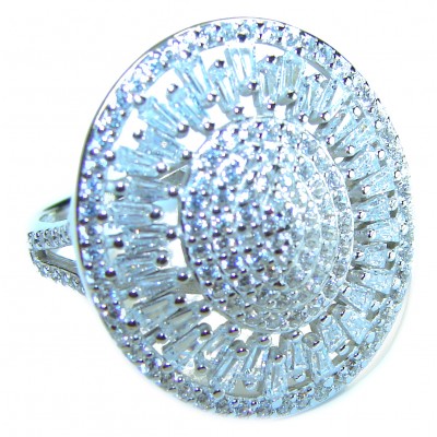 8.8 carat White Topaz .925 Sterling Silver brilliantly handcrafted ring s. 7 1/2