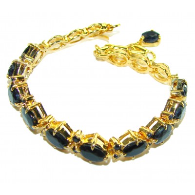 Luxurious 30.4 carat Sapphire 14K Gold over .925 Sterling Silver handcrafted Bracelet