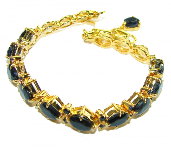 Luxurious 30.4 carat Sapphire 14K Gold over .925 Sterling Silver handcrafted Bracelet