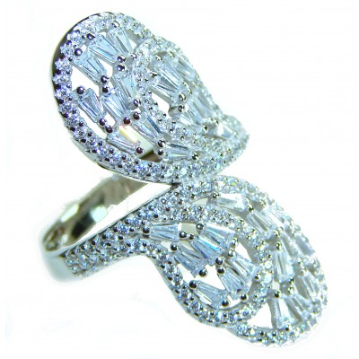 8.8 carat White Topaz .925 Sterling Silver brilliantly handcrafted ring s. 7 1/4
