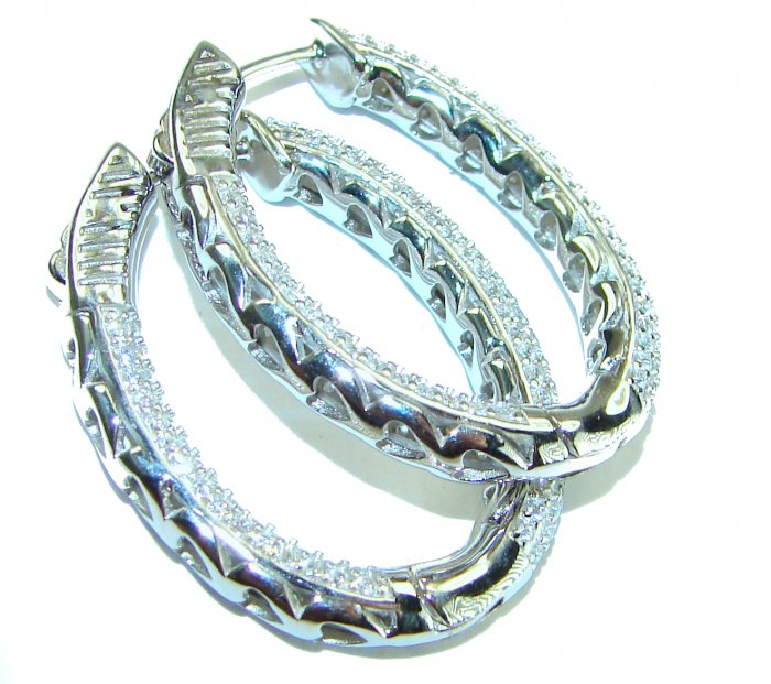 White Topaz .925 Sterling Silver handmade Bali made Earrings - video