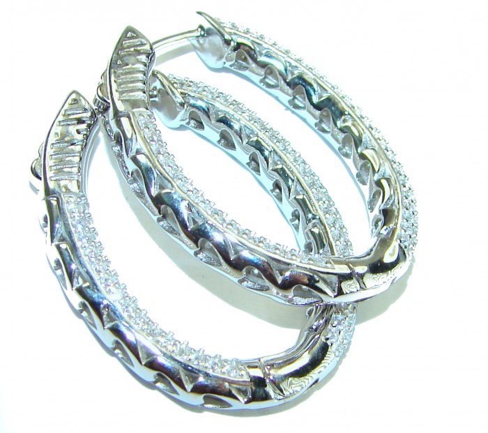 White Topaz .925 Sterling Silver handmade Bali made Earrings