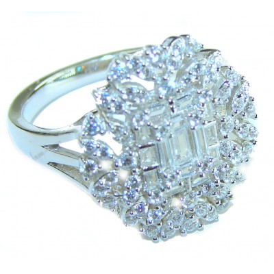 8.8 carat White Topaz .925 Sterling Silver brilliantly handcrafted ring s. 8