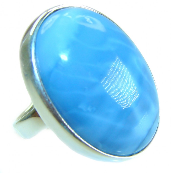Peace 25.9 carat authentic Aquamarine .925 Sterling Silver Handcrafted Ring size 8 adjustable
