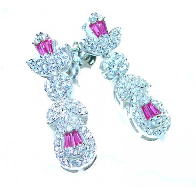 Beauty of Nature- natural 4.5 carat Ruby .925 Sterling Silver handmade Statement Earrings