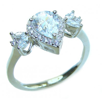 4.8 carat White Topaz .925 Sterling Silver brilliantly handcrafted stack ring s. 6 1/4