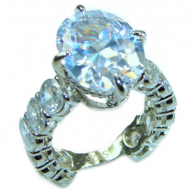14.8 carat White Topaz .925 Sterling Silver brilliantly handcrafted stack ring s. 7 1/4