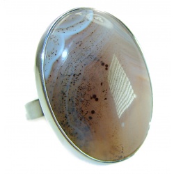 Top Quality Botswana Agate .925 Sterling Silver handcrafted Ring s. 8 adjustable