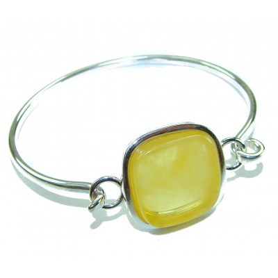 Genuine Butterscotch Polish Amber .925 Sterling Silver handmade Bracelet / Cuff