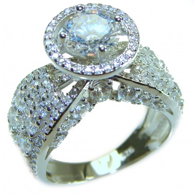 Luxurious 10.8 carat White Topaz .925 Sterling Silver brilliantly handcrafted stack ring s. 7