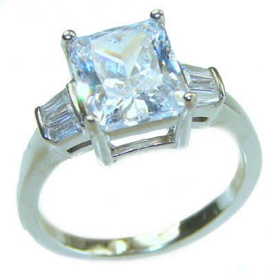 6.8 carat White Topaz .925 Sterling Silver brilliantly handcrafted stack ring s. 8
