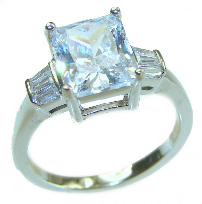 6.8 carat White Topaz .925 Sterling Silver brilliantly handcrafted stack ring s. 8