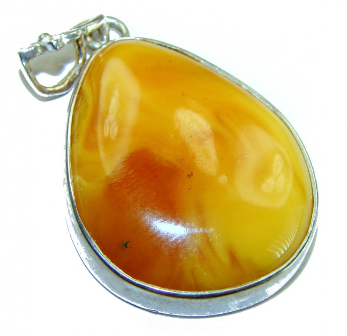 Prehistoric Authentic Baltic Amber .925 Sterling Silver beautifully handcrafted Pendant