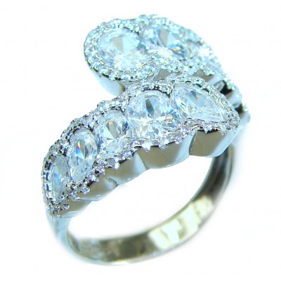7.8 carat White Topaz .925 Sterling Silver brilliantly handcrafted stack ring s. 8