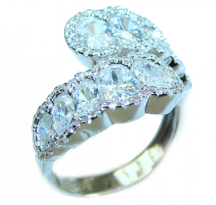 7.8 carat White Topaz .925 Sterling Silver brilliantly handcrafted stack ring s. 8