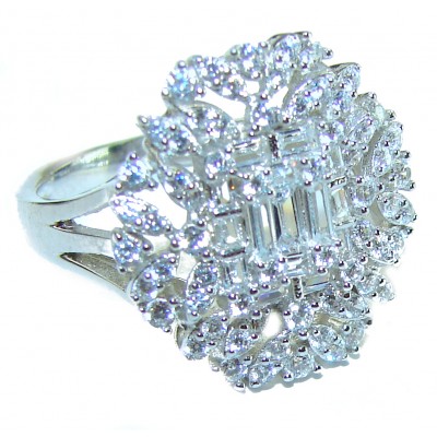 11.8 carat White Topaz .925 Sterling Silver brilliantly handcrafted ring s. 6 1/4