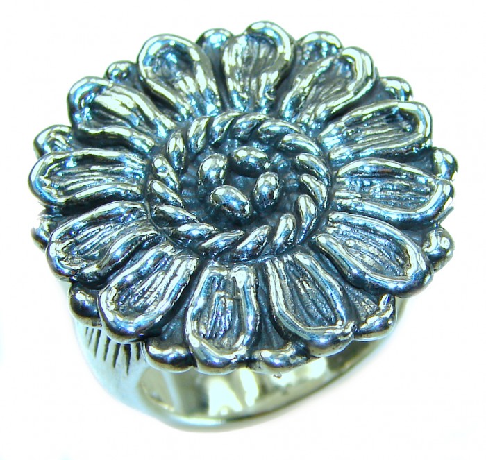 Precious SunFlower Bali made .925 Sterling Silver handcrafted Ring s. 6